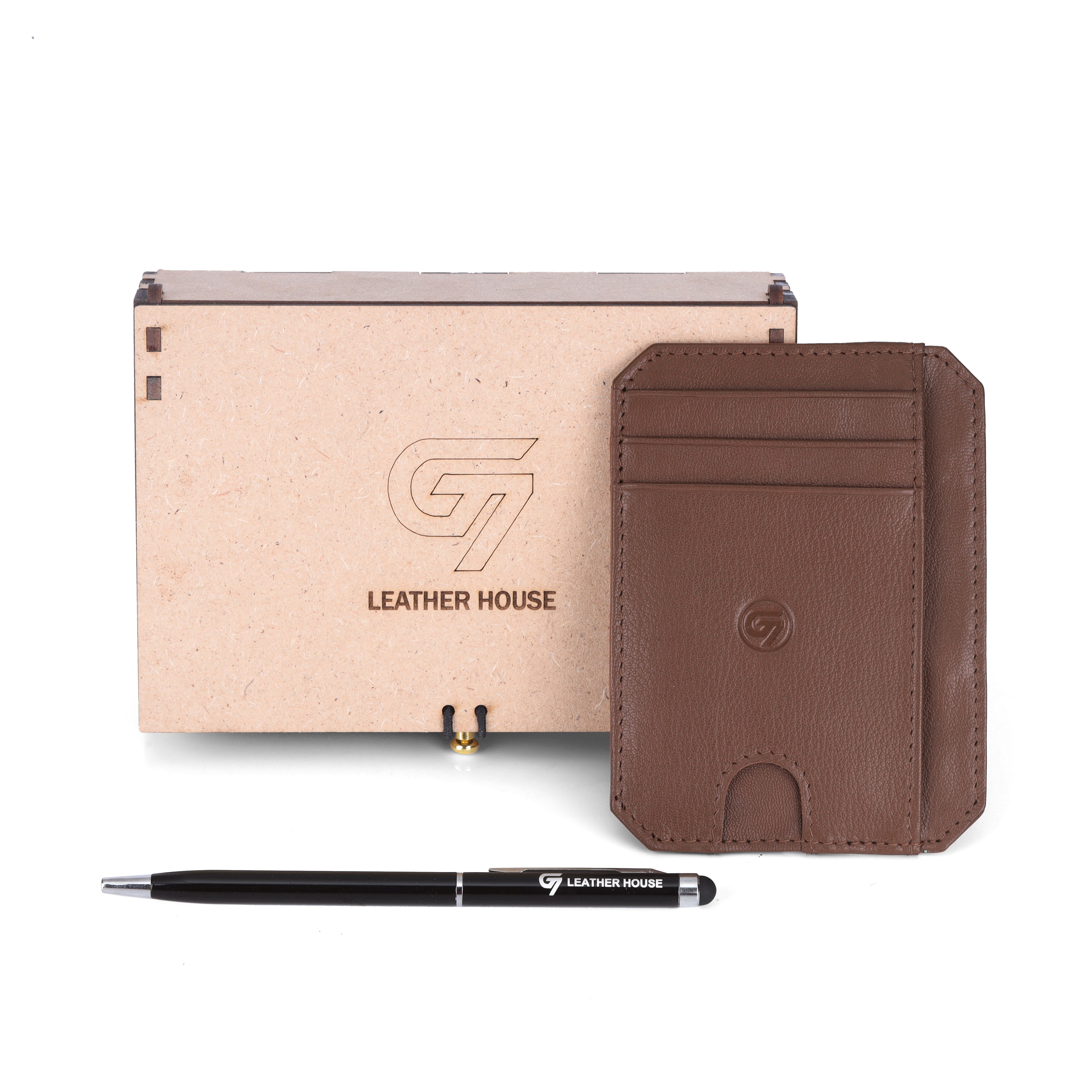 G7 SHARP PATTERN MEN'S LEATHER CARD WALLET