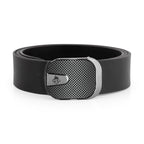 G7 ARLO MEN'S BLACK & SILVER LEATHER BELT FOR MEN