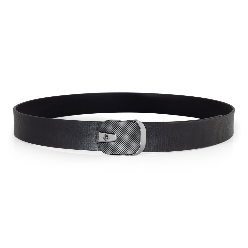 G7 ARLO MEN'S BLACK & SILVER LEATHER BELT FOR MEN