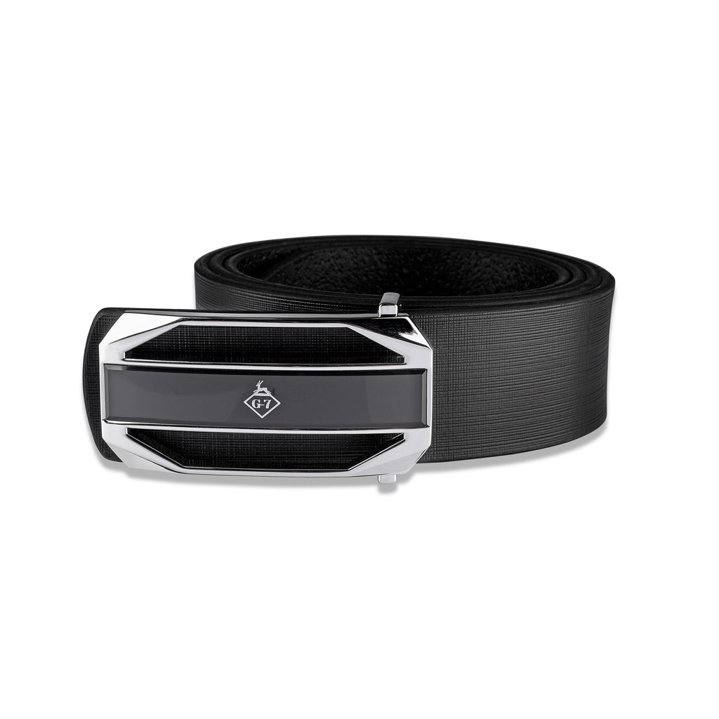 G7 EVANS MEN'S BLACK LEATHER BELT FOR MEN