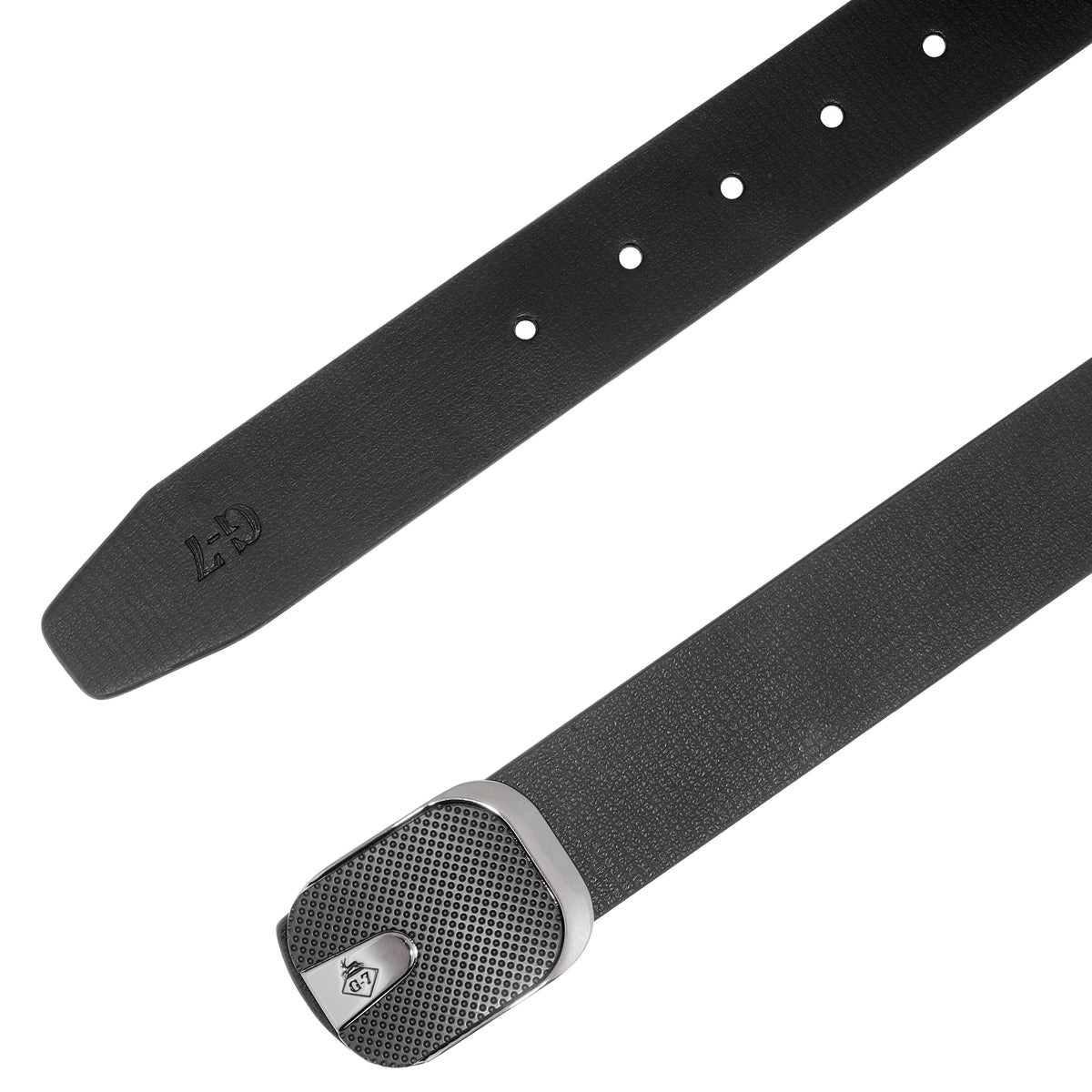 G7 ARLO MEN'S BLACK & SILVER LEATHER BELT FOR MEN