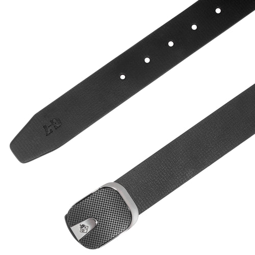 G7 ARLO MEN'S BLACK & SILVER LEATHER BELT FOR MEN