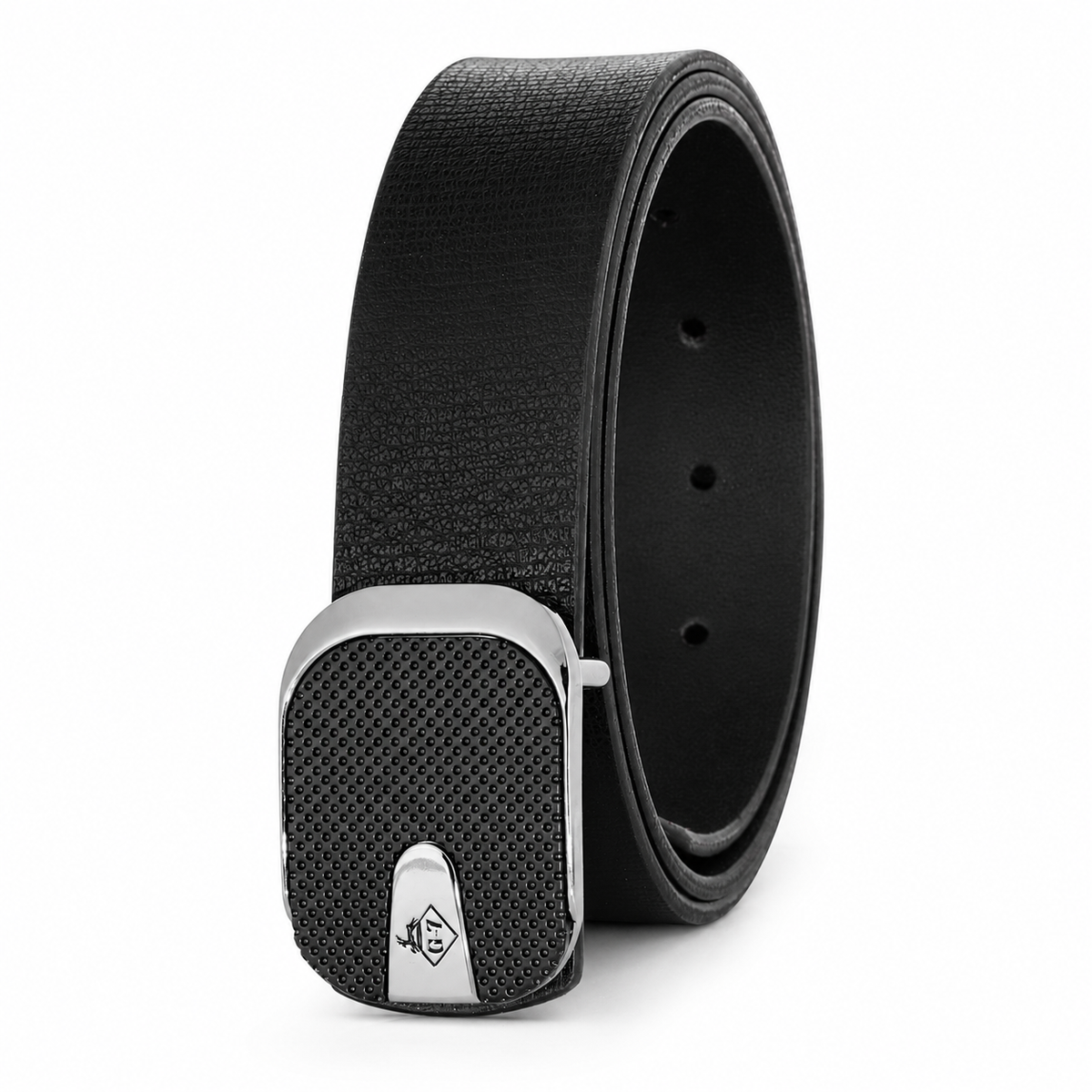 G7 ARLO MEN'S BLACK & SILVER LEATHER BELT FOR MEN