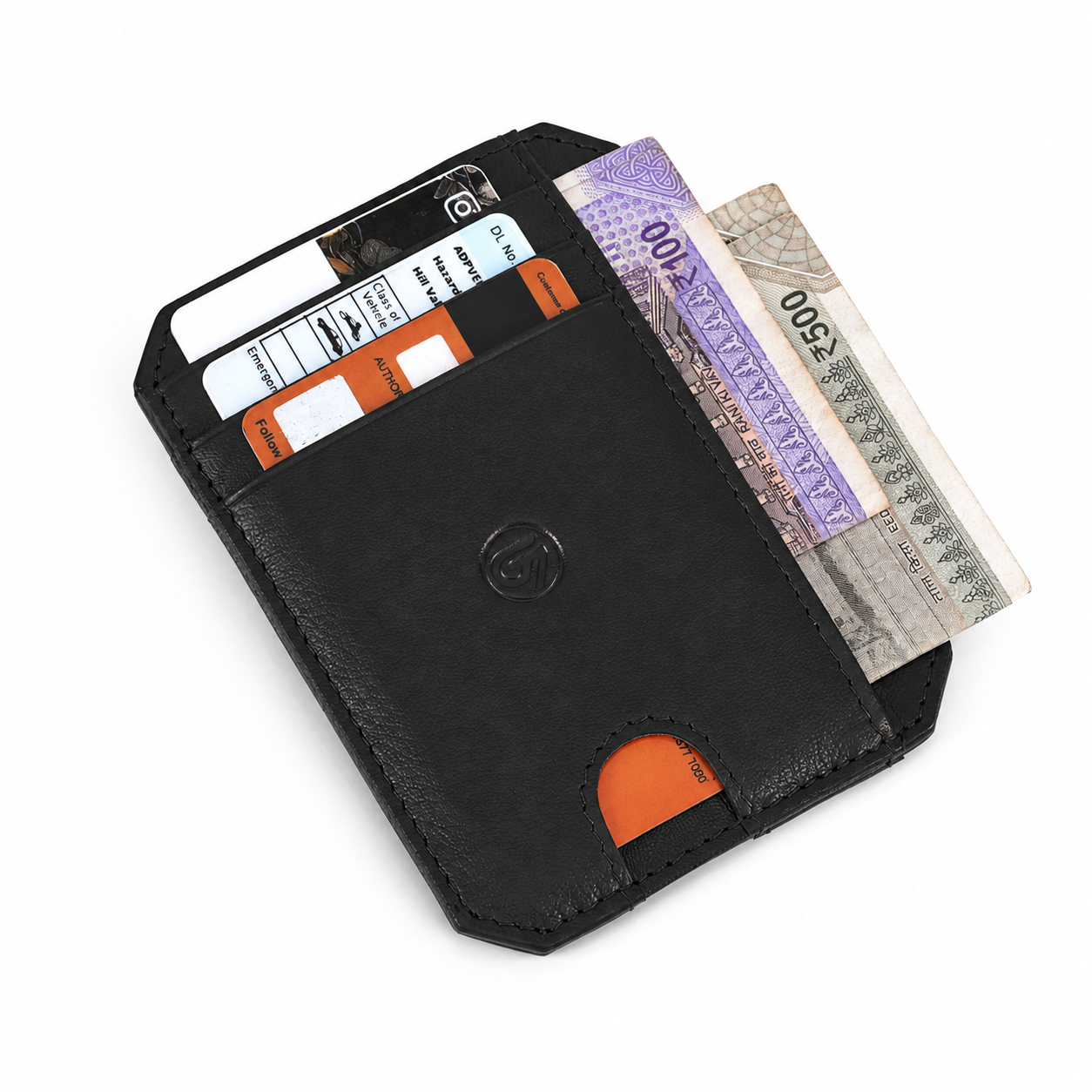 G7 SHARP PATTERN MEN'S LEATHER CARD WALLET