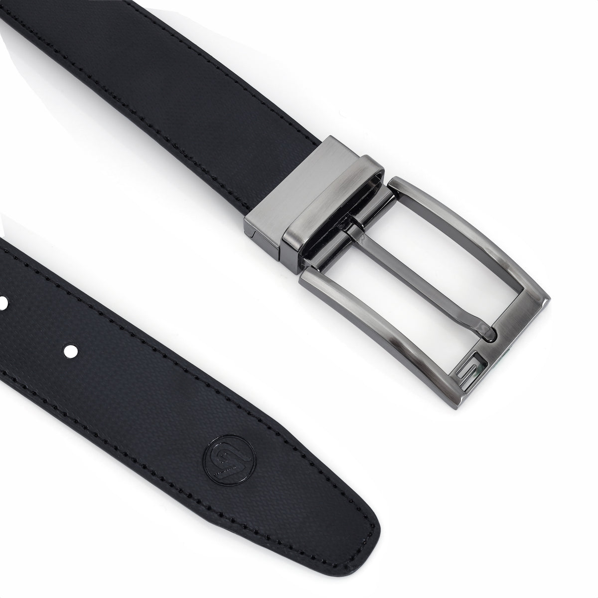G7 OLIVER MEN'S BLACK PU LEATHER BELT FOR MEN