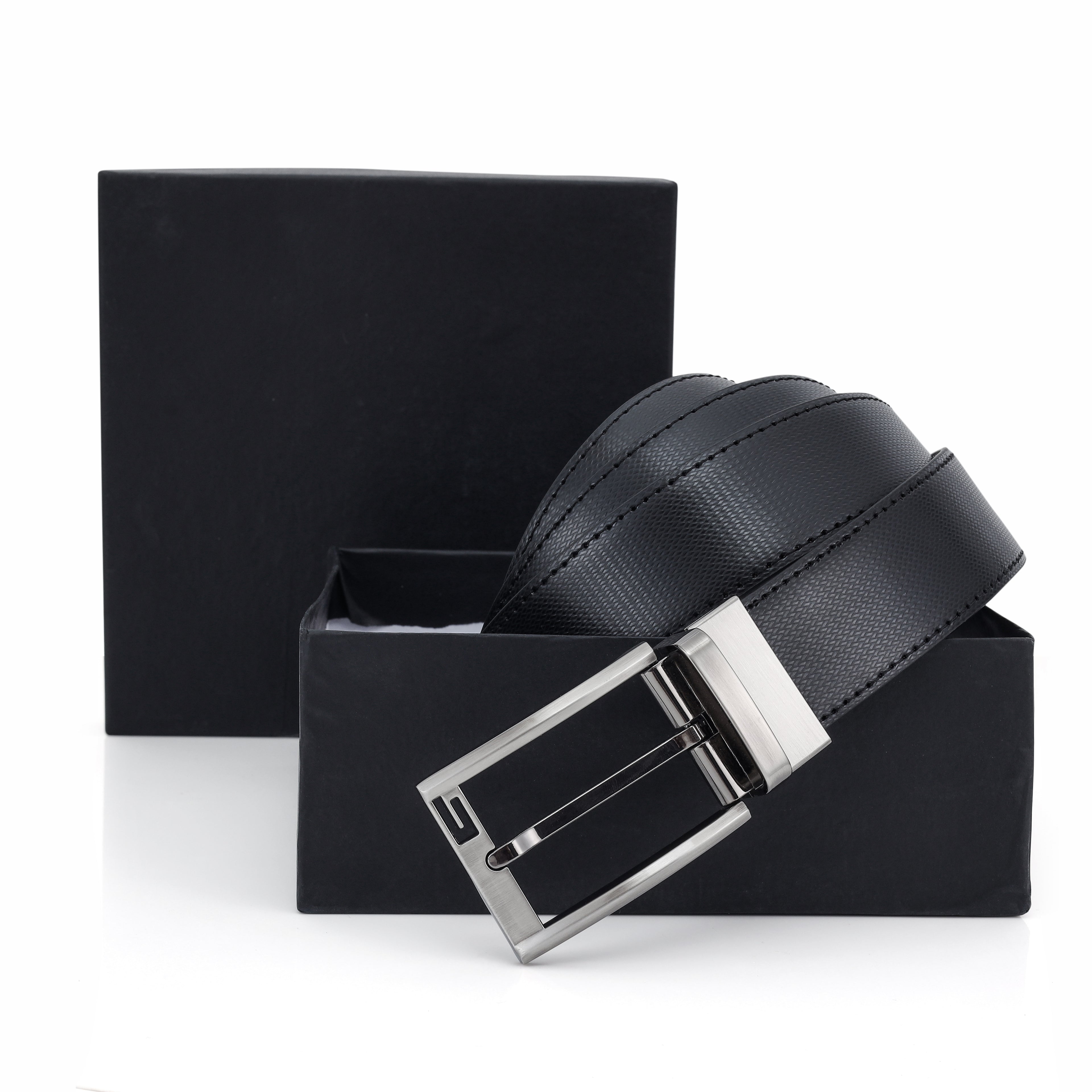 G7 OLIVER MEN'S BLACK PU LEATHER BELT FOR MEN