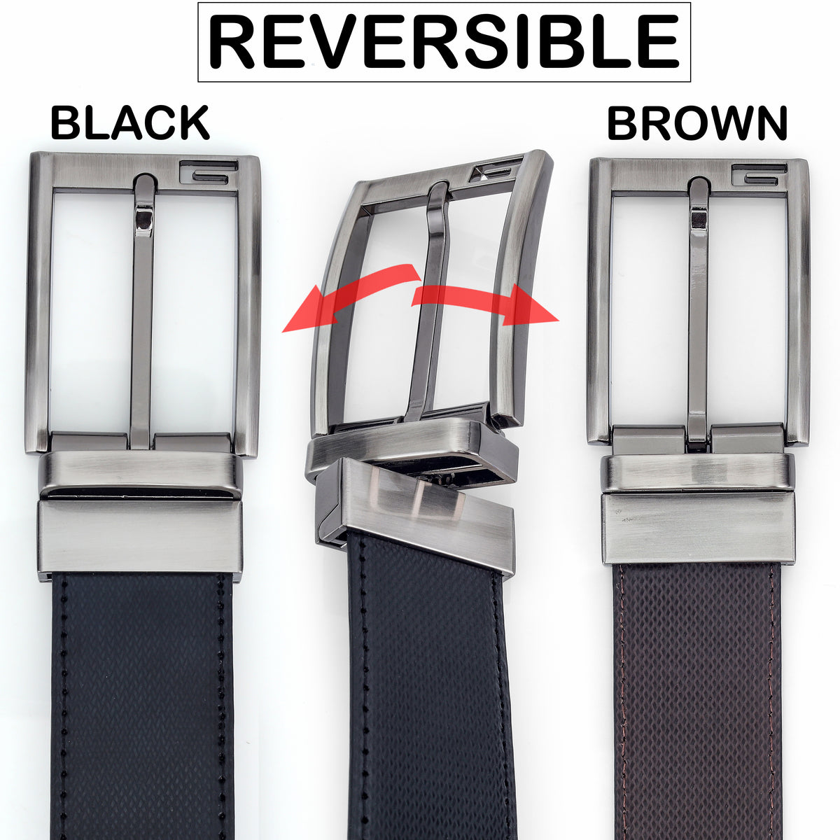 G7 OLIVER MEN'S BLACK PU LEATHER BELT FOR MEN
