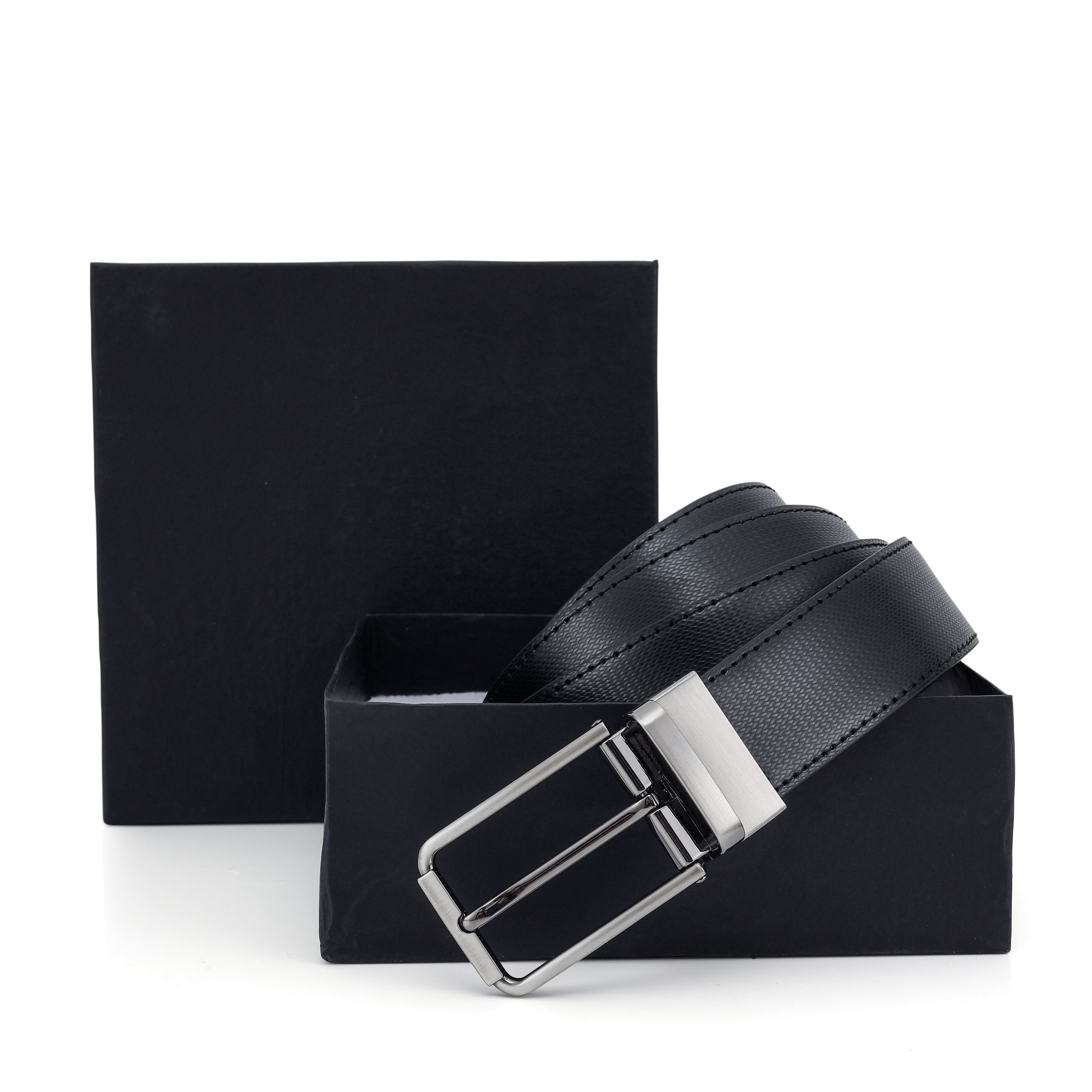 G7 WILLIAM MEN'S BLACK PU LEATHER BELT FOR MEN