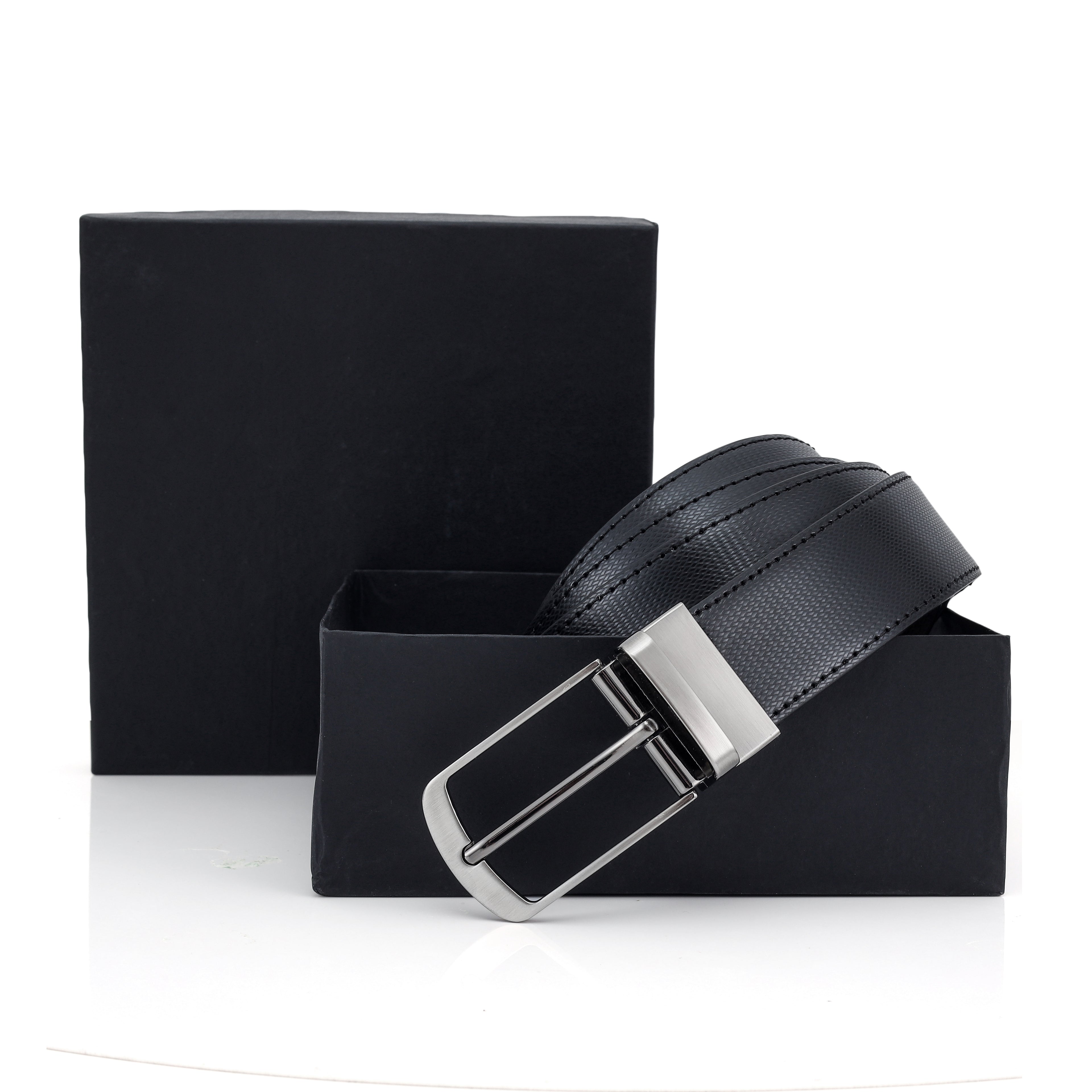 G7 DANIEL MEN'S BLACK PU LEATHER BELT FOR MEN