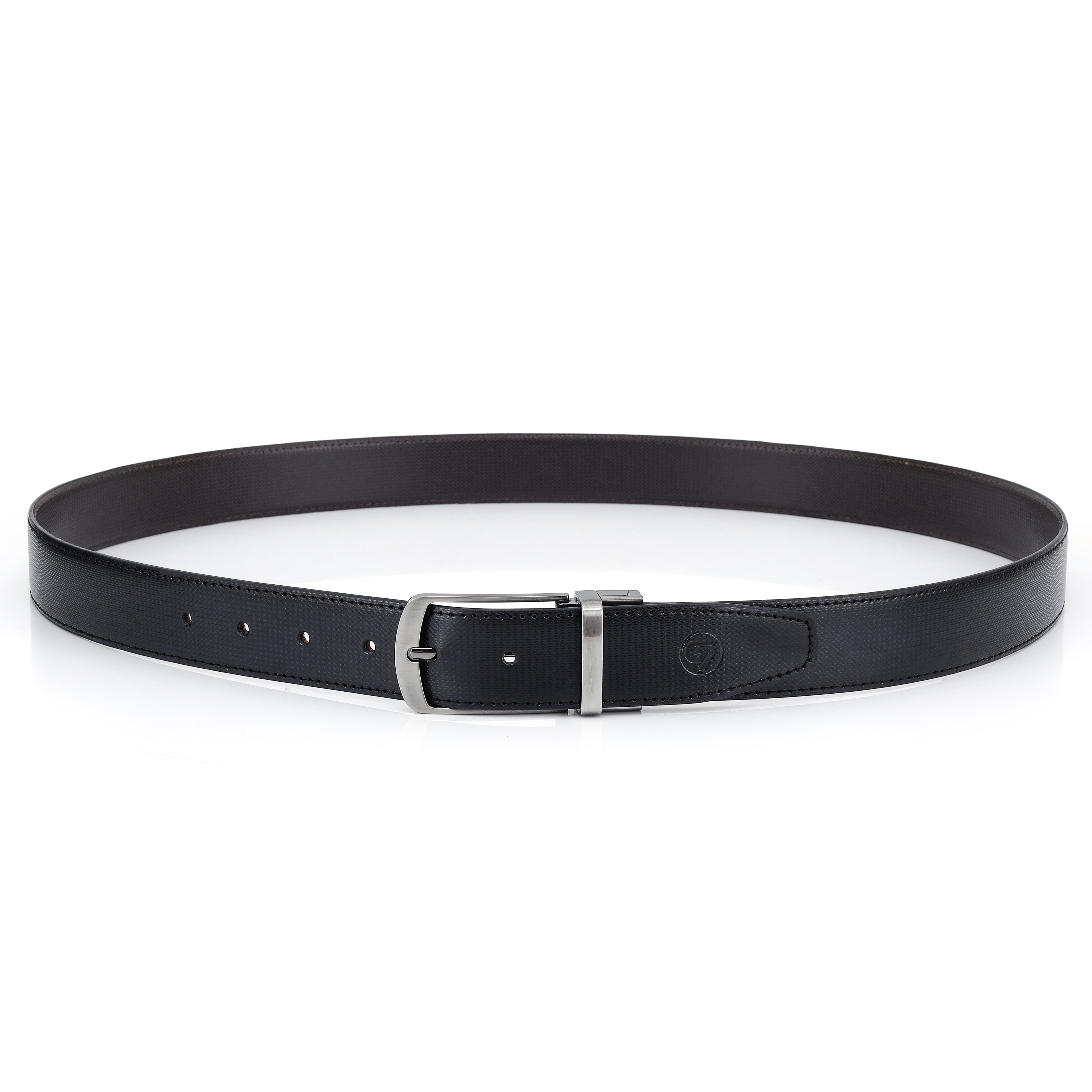 G7 DANIEL MEN'S BLACK PU LEATHER BELT FOR MEN
