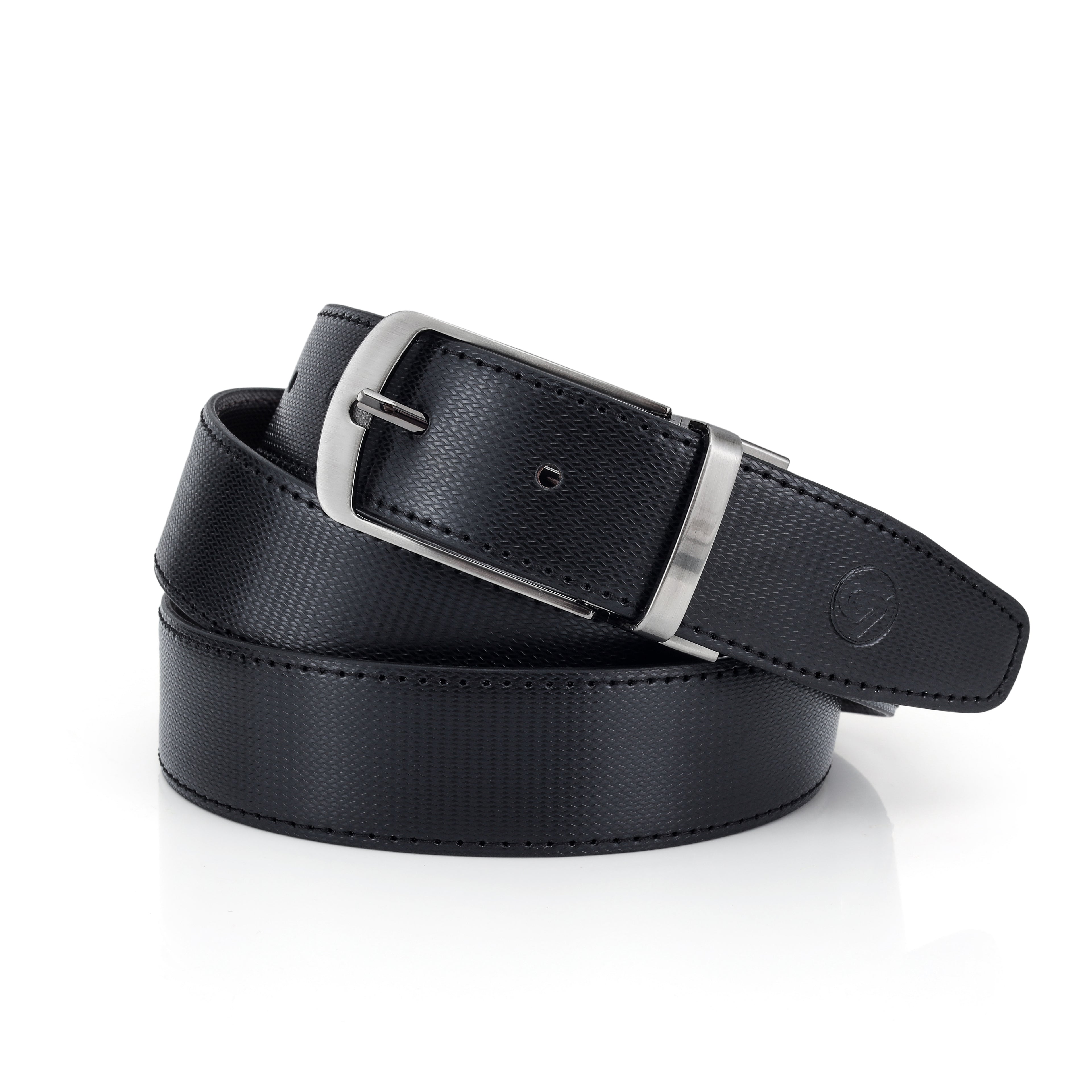 G7 DANIEL MEN'S BLACK PU LEATHER BELT FOR MEN
