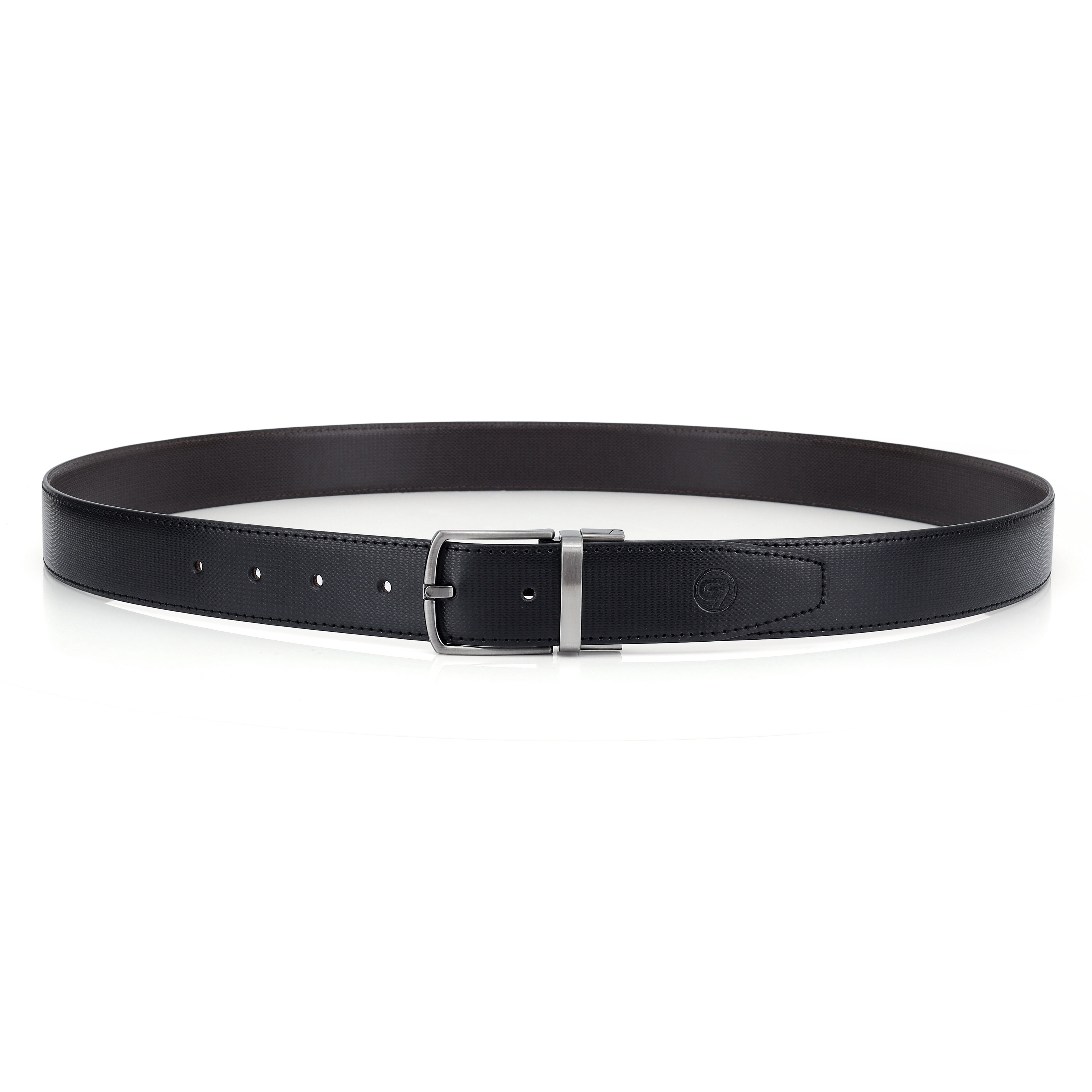G7 MARK MEN'S BLACK PU LEATHER BELT FOR MEN