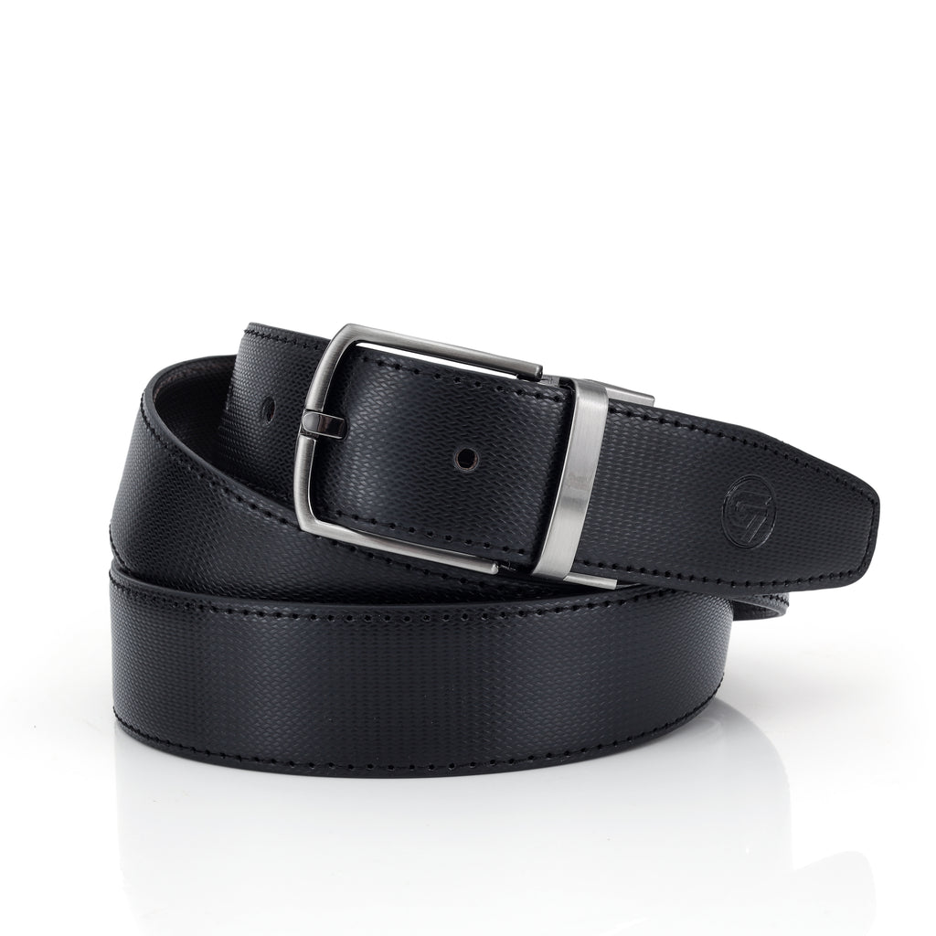 G7 MARK MEN'S BLACK PU LEATHER BELT FOR MEN