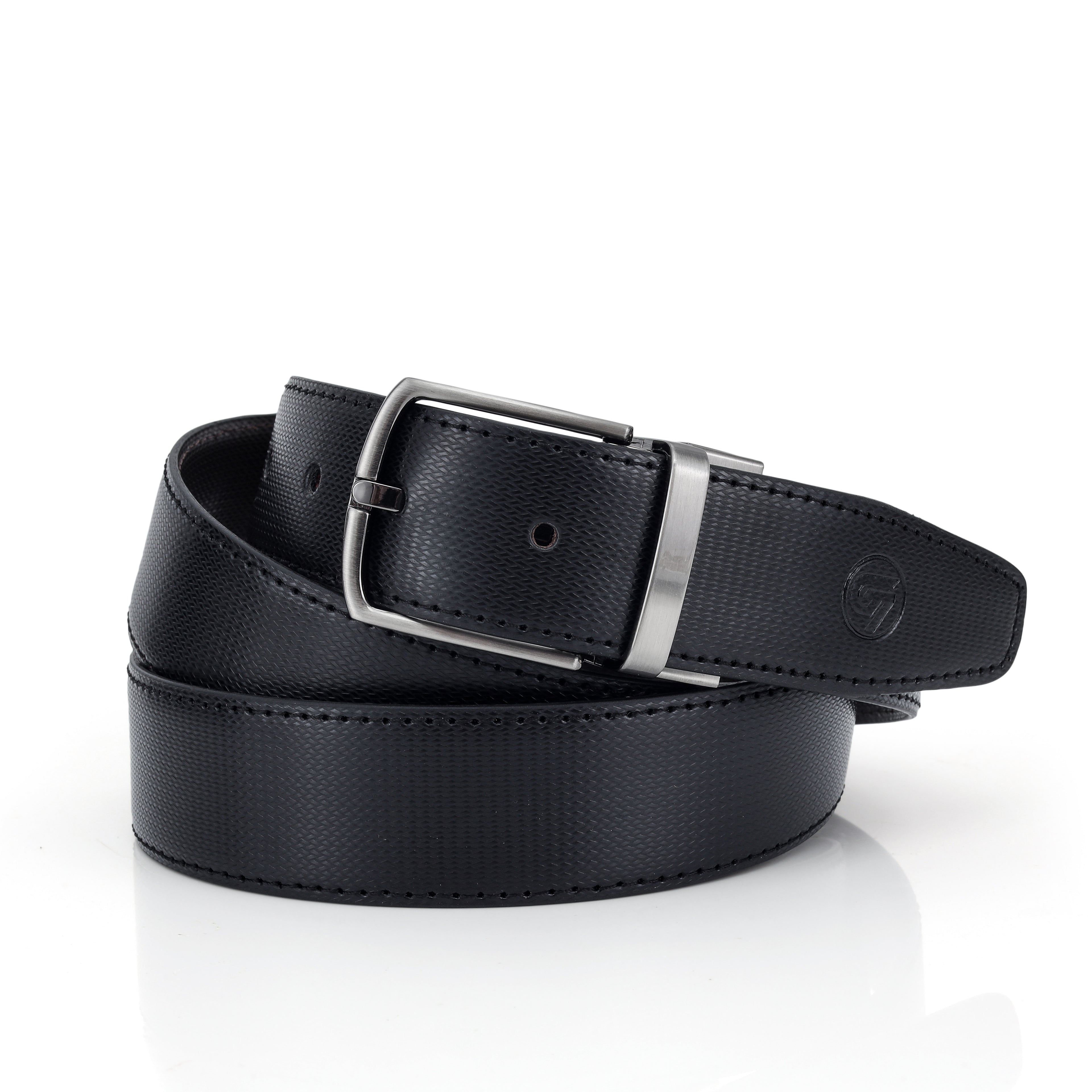 G7 MARK MEN'S BLACK PU LEATHER BELT FOR MEN