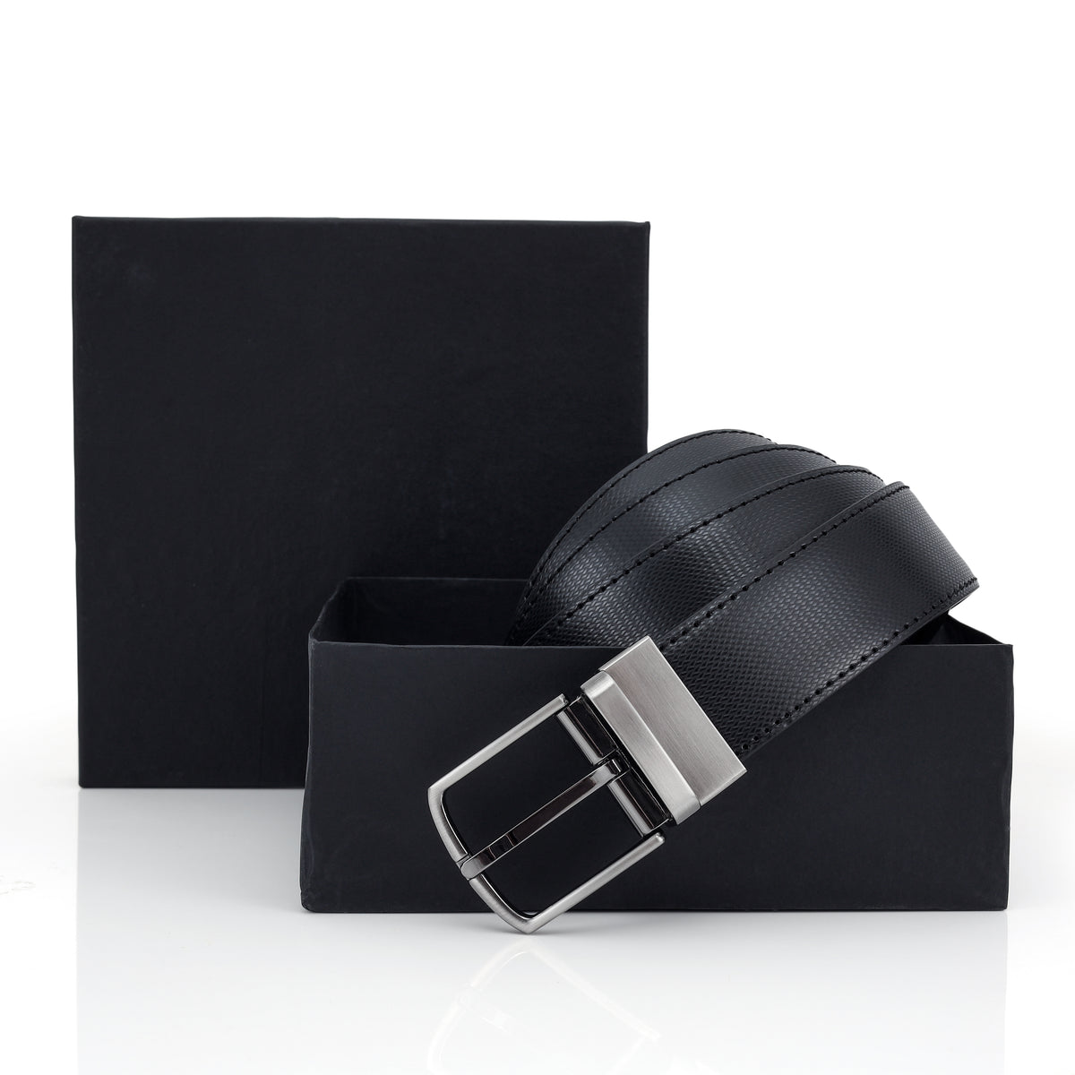 G7 MARK MEN'S BLACK PU LEATHER BELT FOR MEN
