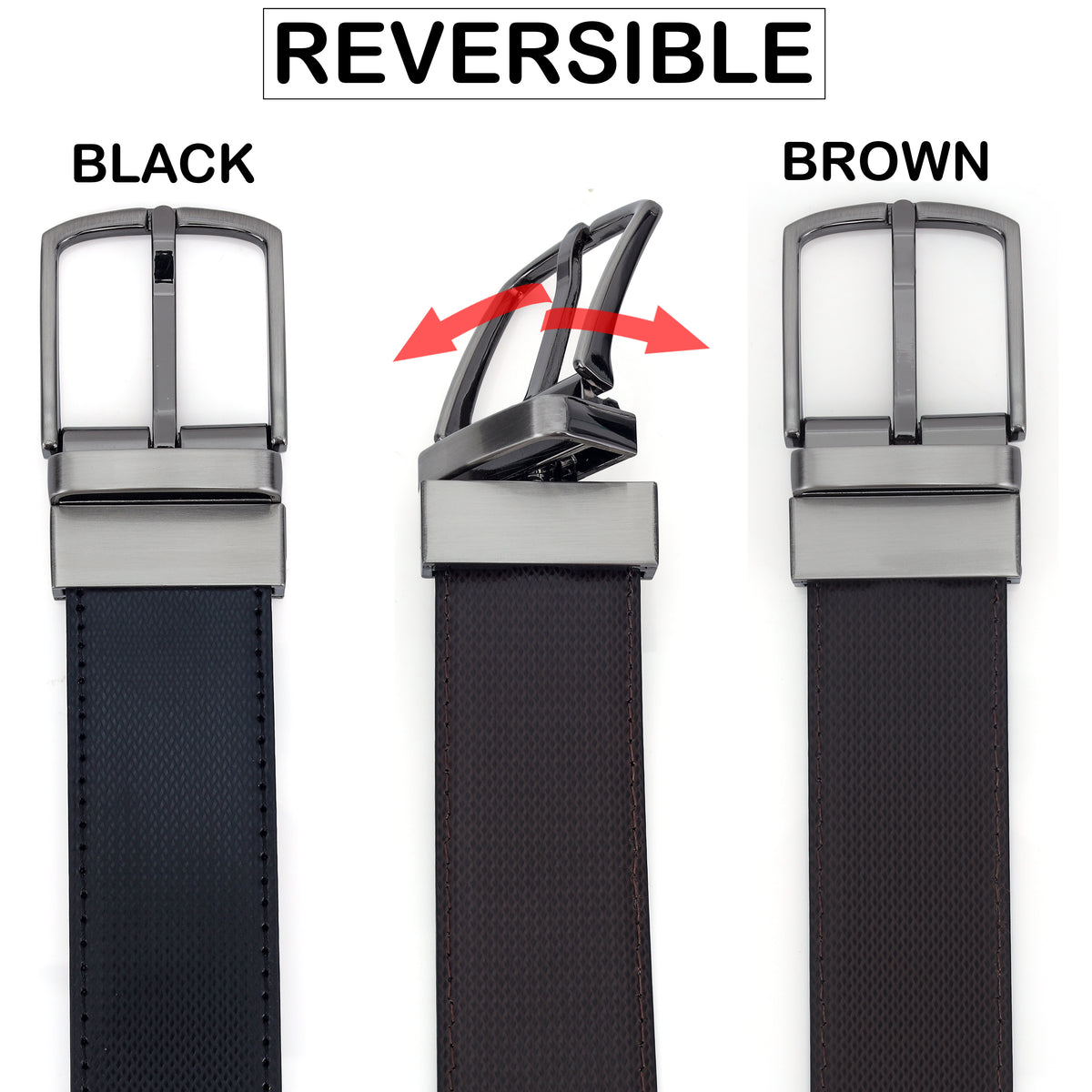 G7 MARK MEN'S BLACK PU LEATHER BELT FOR MEN