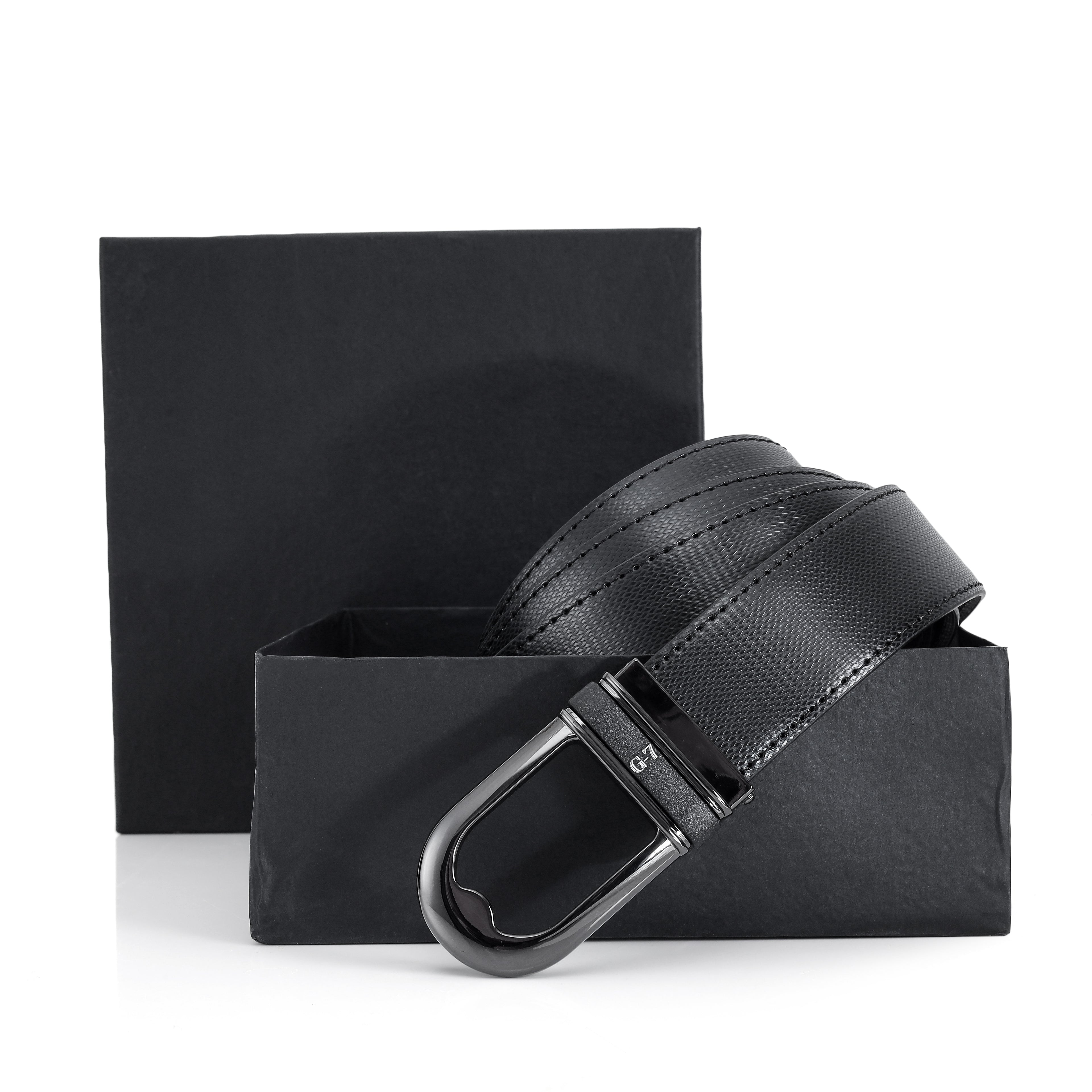 G7 SCOTT MEN'S BLACK PU LEATHER BELT FOR MEN