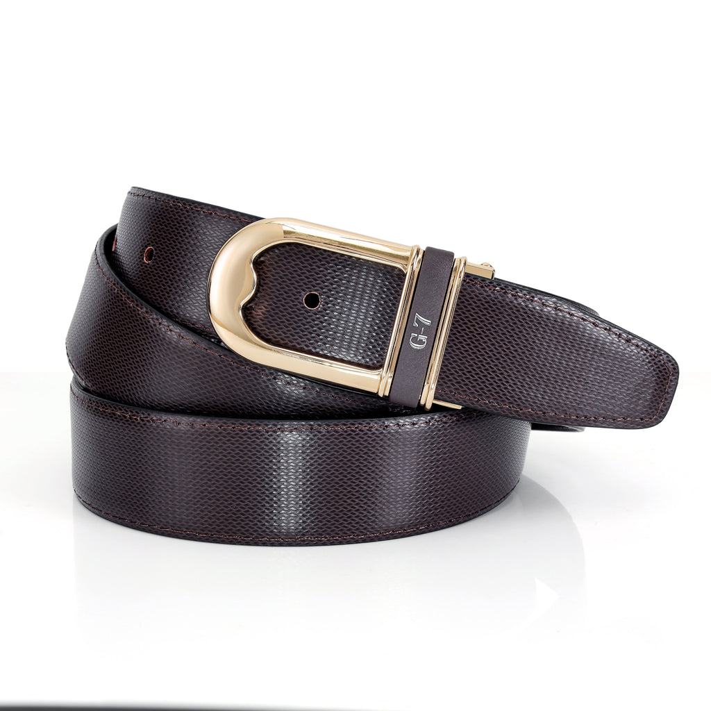 G7 SCOTT MEN'S BROWN PU LEATHER BELT FOR MEN
