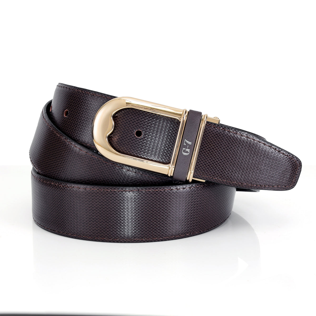 G7 SCOTT MEN'S BROWN PU LEATHER BELT FOR MEN