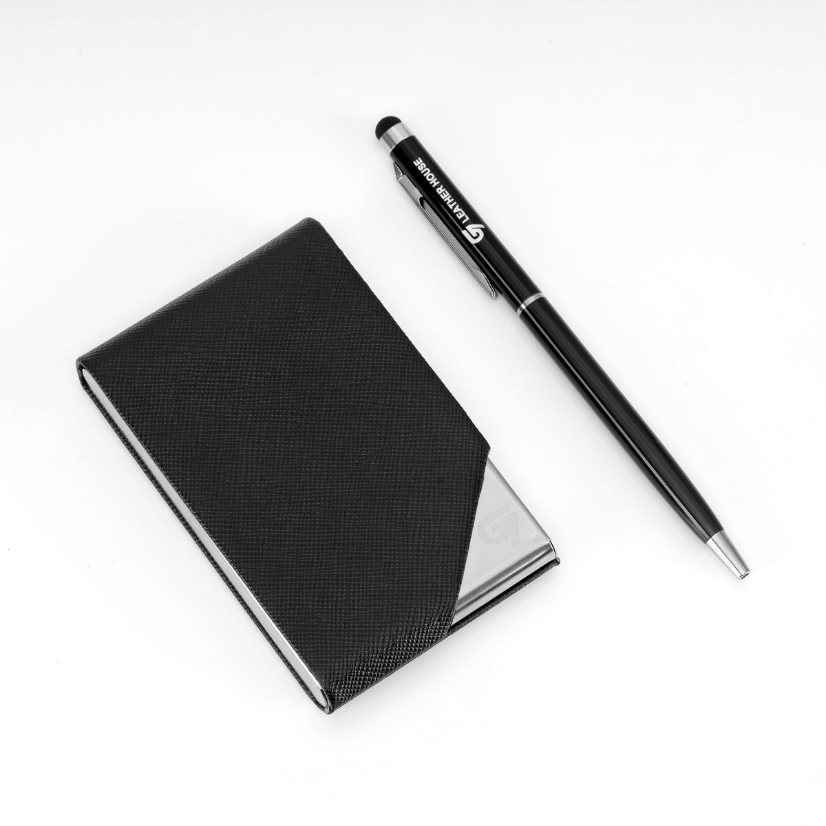 G7 EXIVA Stainless Steel Card Holder Wallet WITH PEN