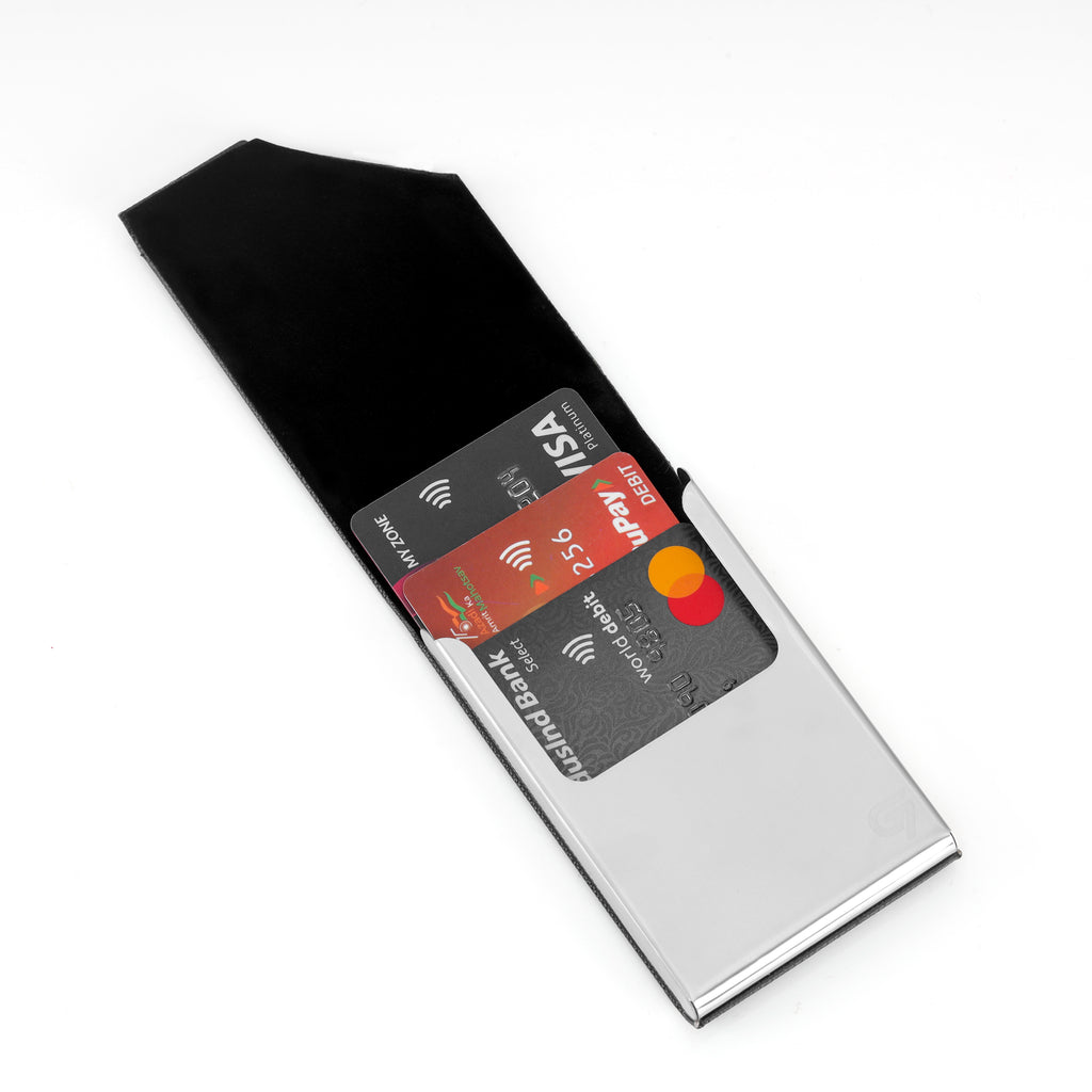 G7 EXIVA Stainless Steel Card Holder Wallet WITH PEN